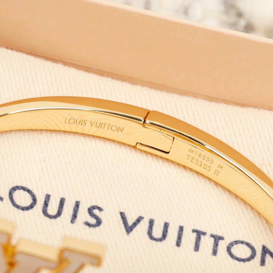Louis Vuitton Gold Tone Monogram Bracelet